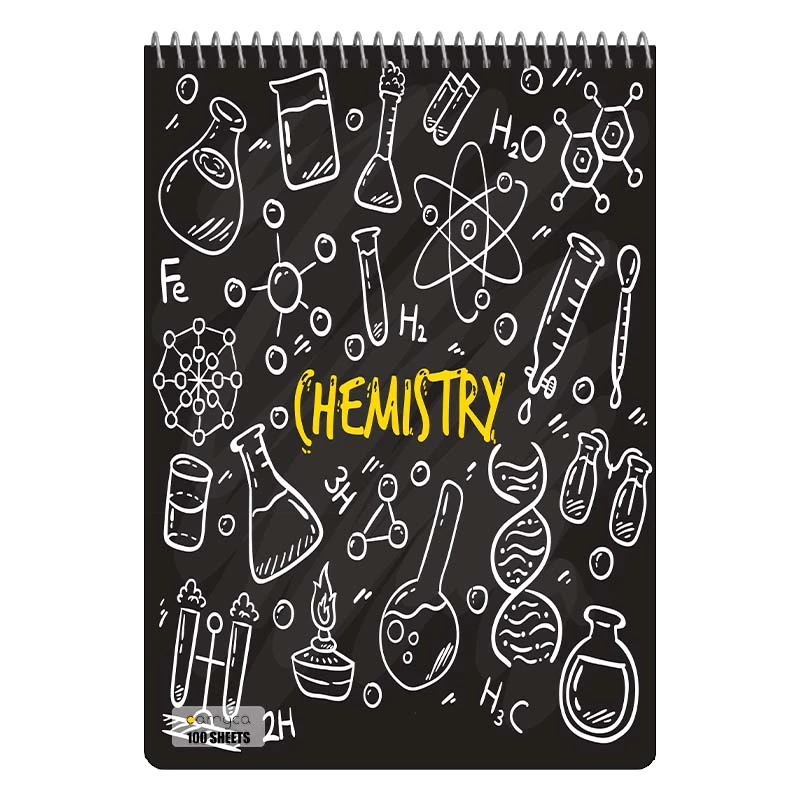 دفتر شطرنجی 100 برگ کارنیکا طرح شیمی Chemistry کد 12260