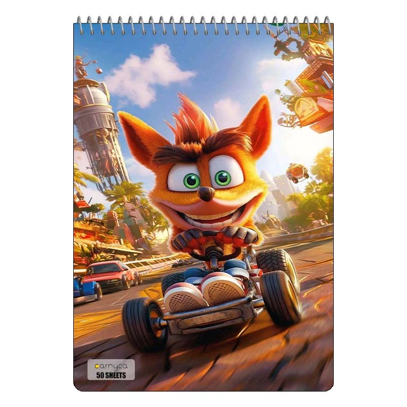 دفتر نقاشی 50 برگ سیمی کارنیکا طرح Crash Bandicoot کد 95143