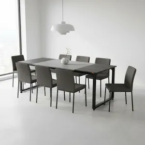 میز ناهارخوری هشت نفره دیزم مدل مونتاژی LNC_asm_180×90_Tri_BAGR