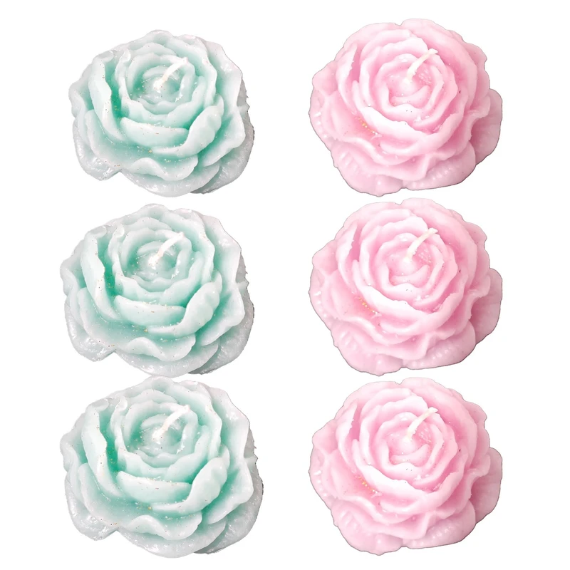 شمع دست‌ساز بدون‌بو مدل آلاله زمان اتمام 3 ساعت بسته 6 عددی 