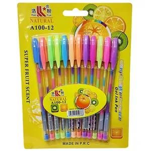 خودکار رنگی مدل میوه ای بسته 12 عددی