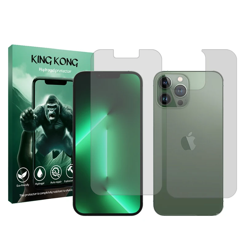 محافظ صفحه نمایش شفاف کینگ کونگ مدل Tough مناسب برای گوشی موبایل اپل iPhone 13 Pro Max به همراه محافظ پشت گوشی