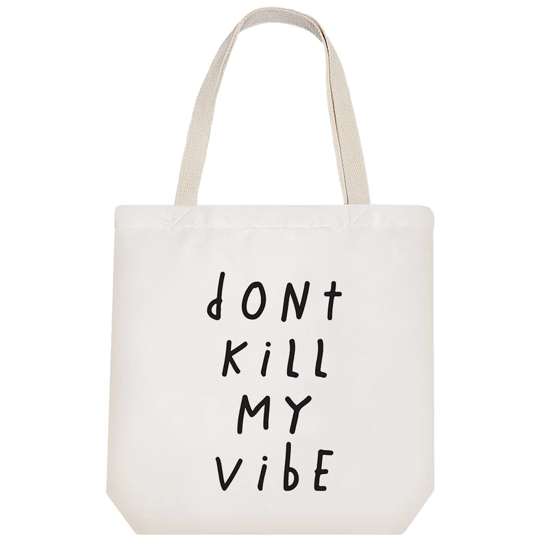 ساک خرید پارچه ای خندالو طرح Don’t Kill My Vibe مدل توت بگ کد 6888