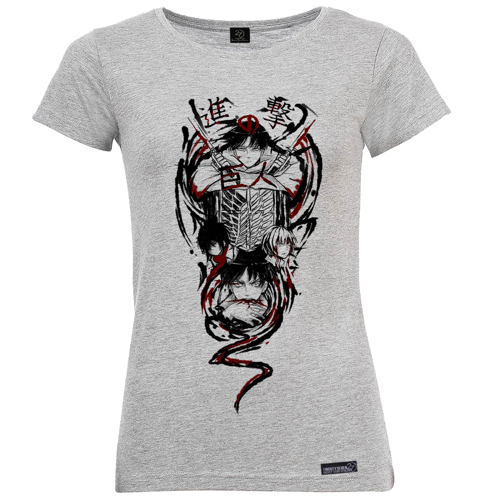 تی شرت آستین کوتاه زنانه 27 مدل Attack on titan کد KV132