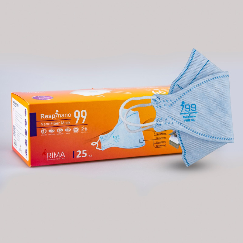 ماسک تنفسی ریما مدل سه بعدی نوجوان N99 نانو کد Silveri_MF99 بسته 25 عددی