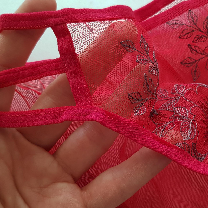 ست شورت و سوتین زنانه جینا مدل فنردار گیپوری کد 4719-4242 رنگ سرخابی