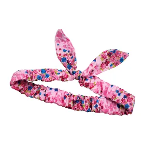 هدبند دخترانه مدل خرگوشی طرح گلدار كد PRC207