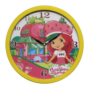 ساعت دیواری کودک مدل دختر توت فرنگی کد 306-YE