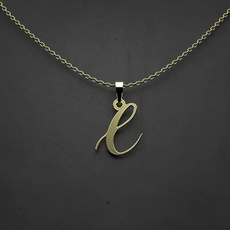 گردنبند طلا 18 عیار زنانه مدوپد مدل حرف e کد II2-1-1055