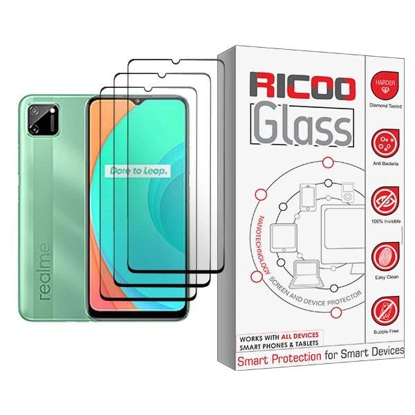 محافظ صفحه نمایش ریکو مدل Ricoo Glass MIX003 مناسب برای گوشی موبایل ریلمی C11 بسته سه عددی
