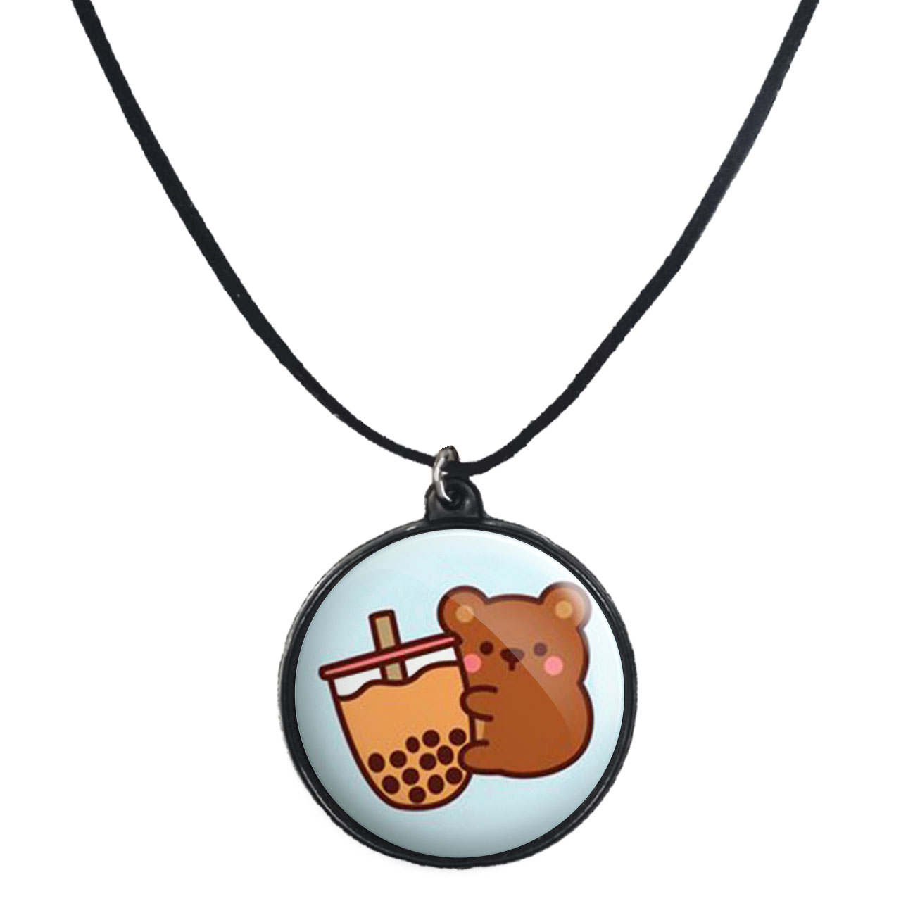 گردنبند پرمانه طرح خرس‌های کله‌فندقی کد pmb.10209 مدل دو طرفه