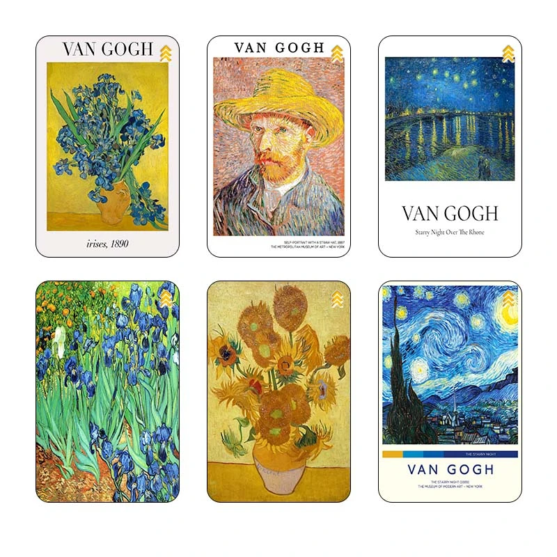 استیکر کارت مدل نقاشی‌های ون‌گوگ Van Gogh Paintings کد 63955 مجموعه 6 عددی