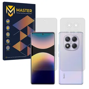 Master Resistant model transparent screen protector suitable for Xiaomi Redmi Note 14 Pro 4G mobile phone along with the back protector