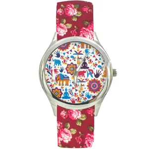 ساعت مچی عقربه ای زنانه مدل بند پارچه ای کد 4707