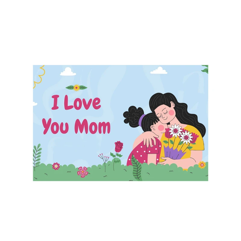  کارت پستال بادکنک آبی مدل مادر کد MOM13