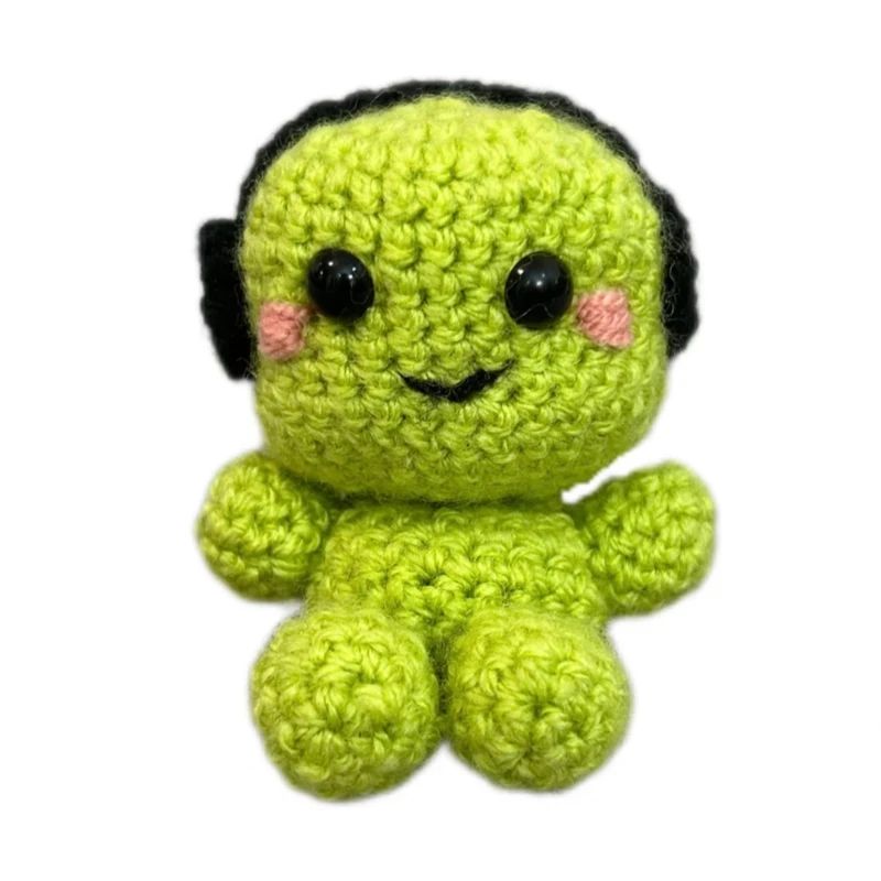 عروسک بافتنی مدل شاد هدفون دار کد 02