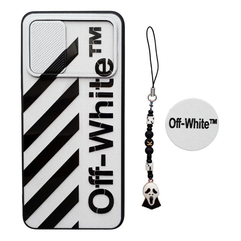 کاور مدل آف وایت کد A10990 مناسب برای گوشی موبایل سامسونگ Galaxy A13 5G / A04s به همراه پایه نگهدارنده و بند آویز