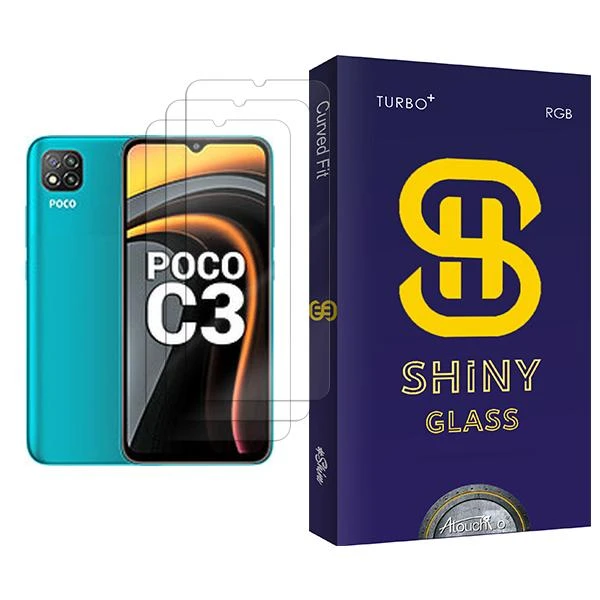 محافظ صفحه نمایش آتوچبو مدل Shiny Glass MIX003 مناسب برای گوشی موبایل شیائومی Poco C3 بسته سه عددی