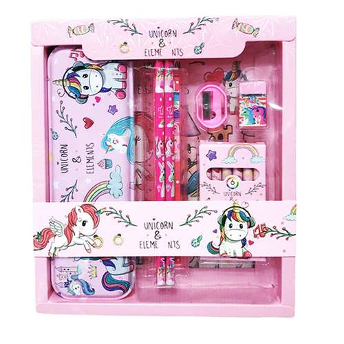 بسته لوازم التحریر مدل یونیکورن مجموعه 7 عددی