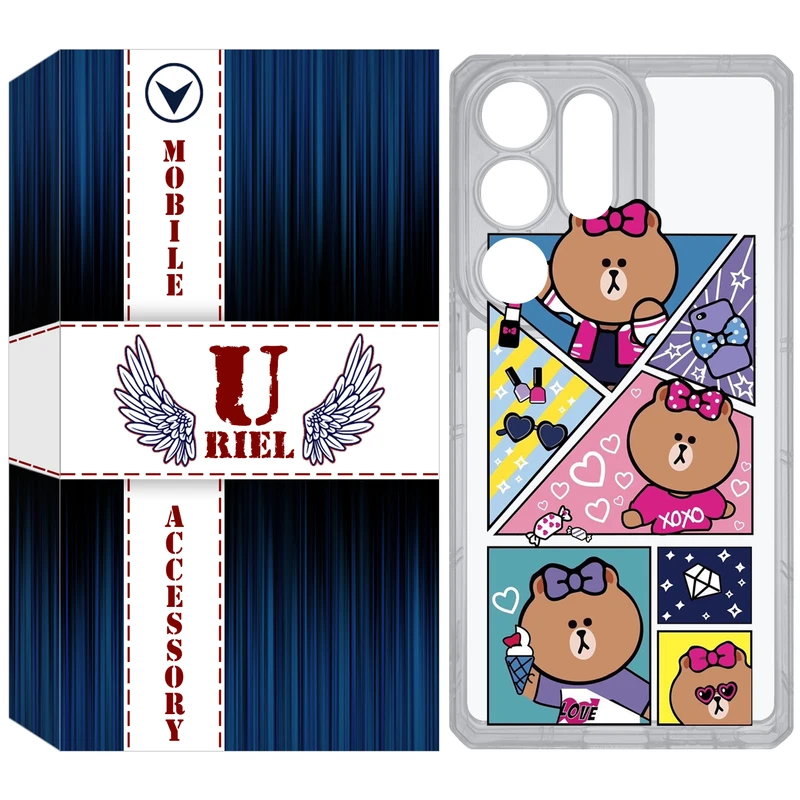 کاور یوریل مدل Clear کد 13 طرح Brown مناسب برای گوشی موبایل سامسونگ Galaxy S25 Ultra