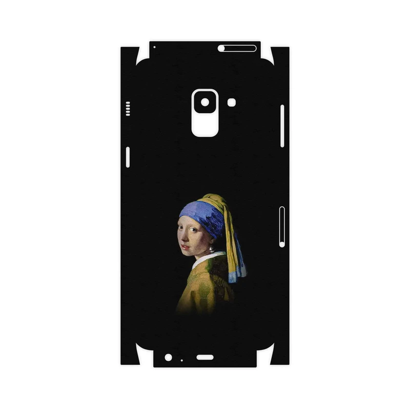 برچسب پوششی ماهوت مدل Girl with a Pearl Earring of Vermeer-FullSkin مناسب برای گوشی موبایل سامسونگ Galaxy A8 2018