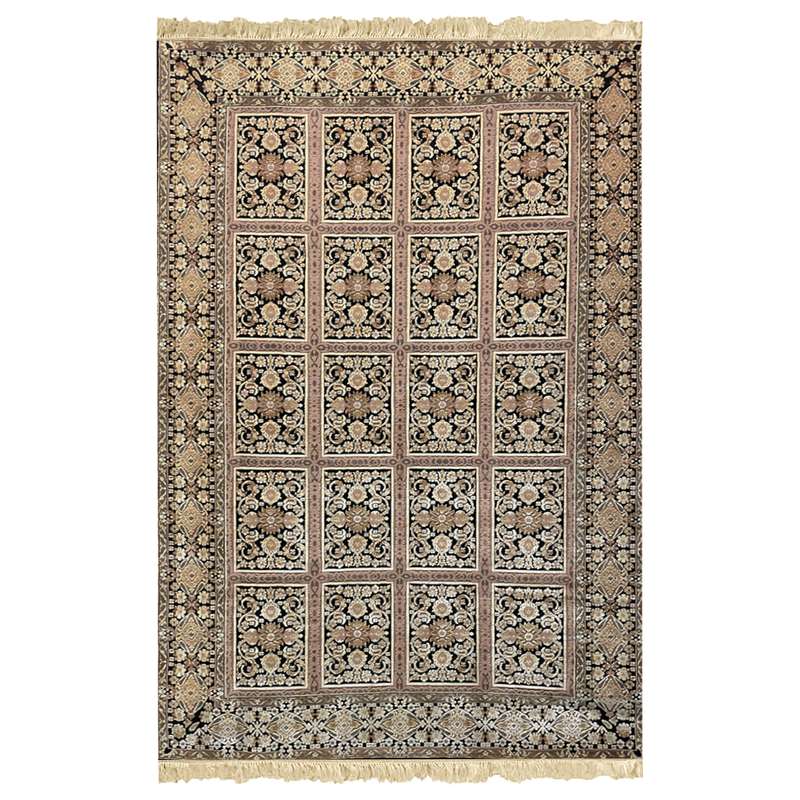 فرش ماشینی عرش طرح بیژن زمینه طلایی