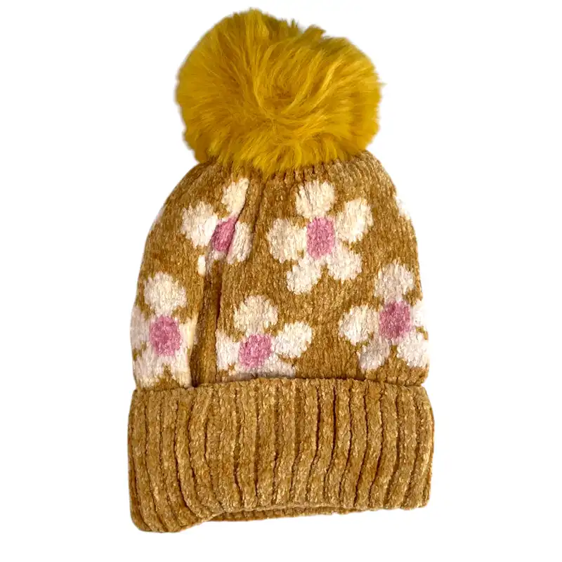 کلاه بافتنی بچگانه مدل گلمنگولی 214