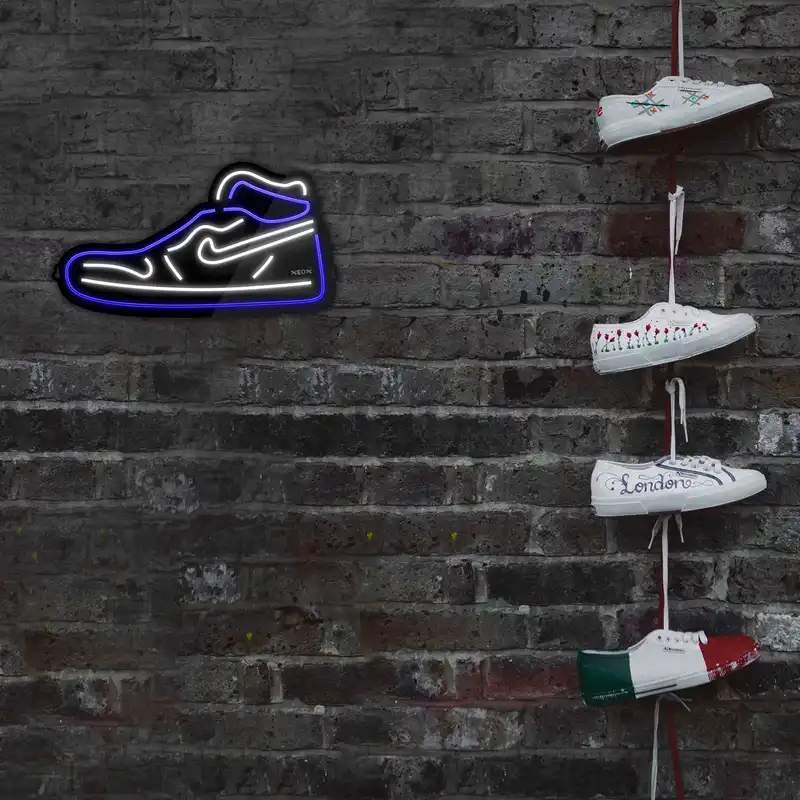 چراغ دیواری نئون دیزاین مدل Shoes-BL_BL