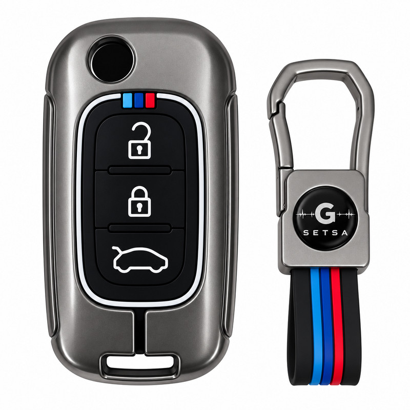 کاور ریموت و سوئیچ خودرو چیکال طرح فلزی کد P-962 مناسب برای رنو فلوئنس