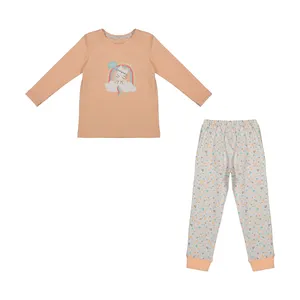 ست تی شرت آستین بلند و شلوار دخترانه ناربن مدل 1521441-21