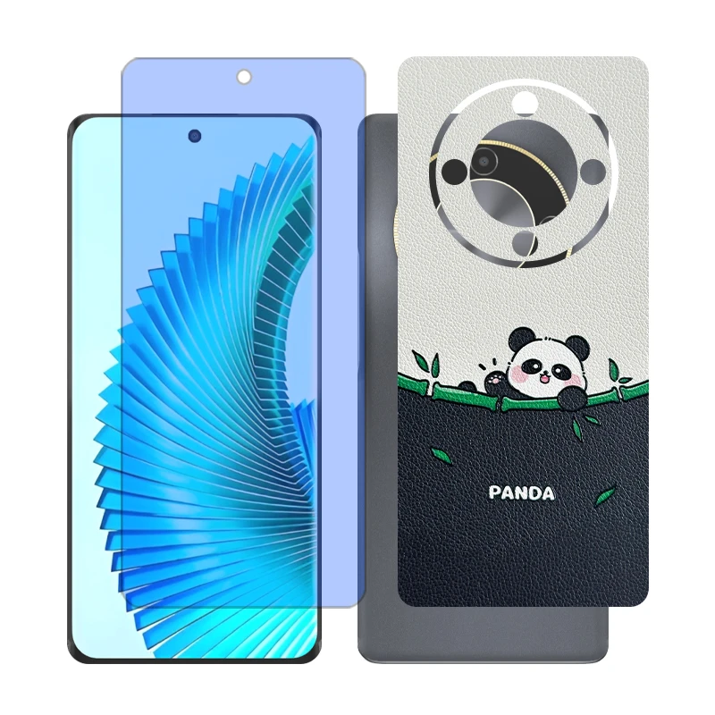 محافظ صفحه نمایش بلو کات گلس مدل together مناسب برای گوشی موبایل آنر X9b به همراه برچسب پوششی پشت گوشی 
