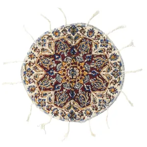 رومیزی قلمكار ممتاز اصفهان اثر عطريان طرح شكوفه مدل G171 قطر 25 ساتي متر