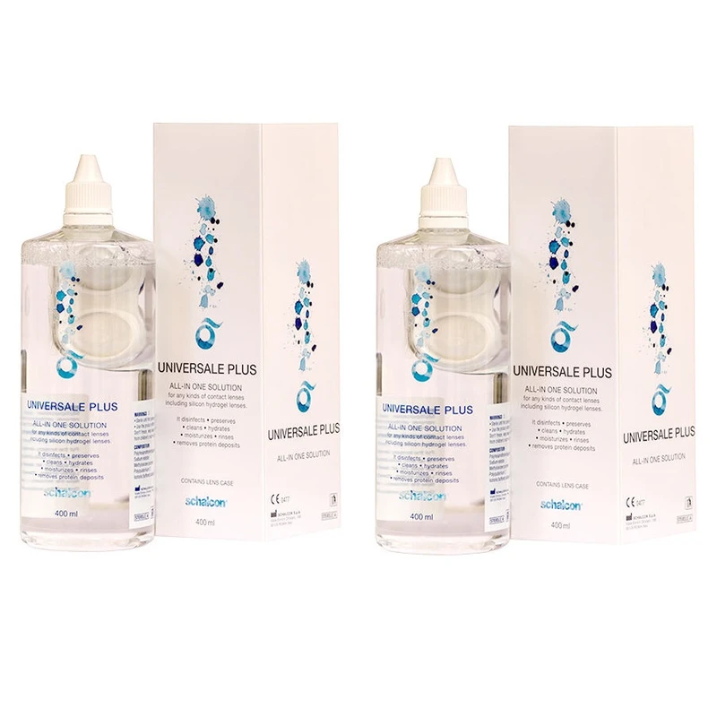 محلول شستشوی لنز شالکون مدل Universal Plus حجم 400 میلی لیتر مجموعه 2 عددی