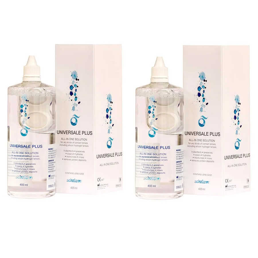 محلول شستشوی لنز شالکون مدل Universal Plus حجم 400 میلی لیتر مجموعه 2 عددی