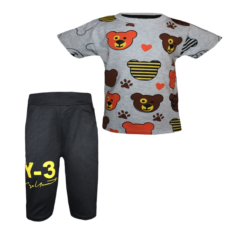 ست تی شرت و شلوارک پسرانه مدل New_2024 کد 101