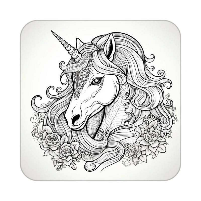 زیر لیوانی کاکتی طرح اسب تک شاخ و یونیکورن مدل mp29428