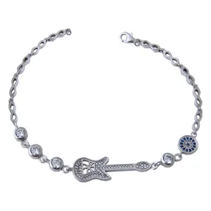 دستبند نقره زنانه بازرگانی میلادی کد DP_321