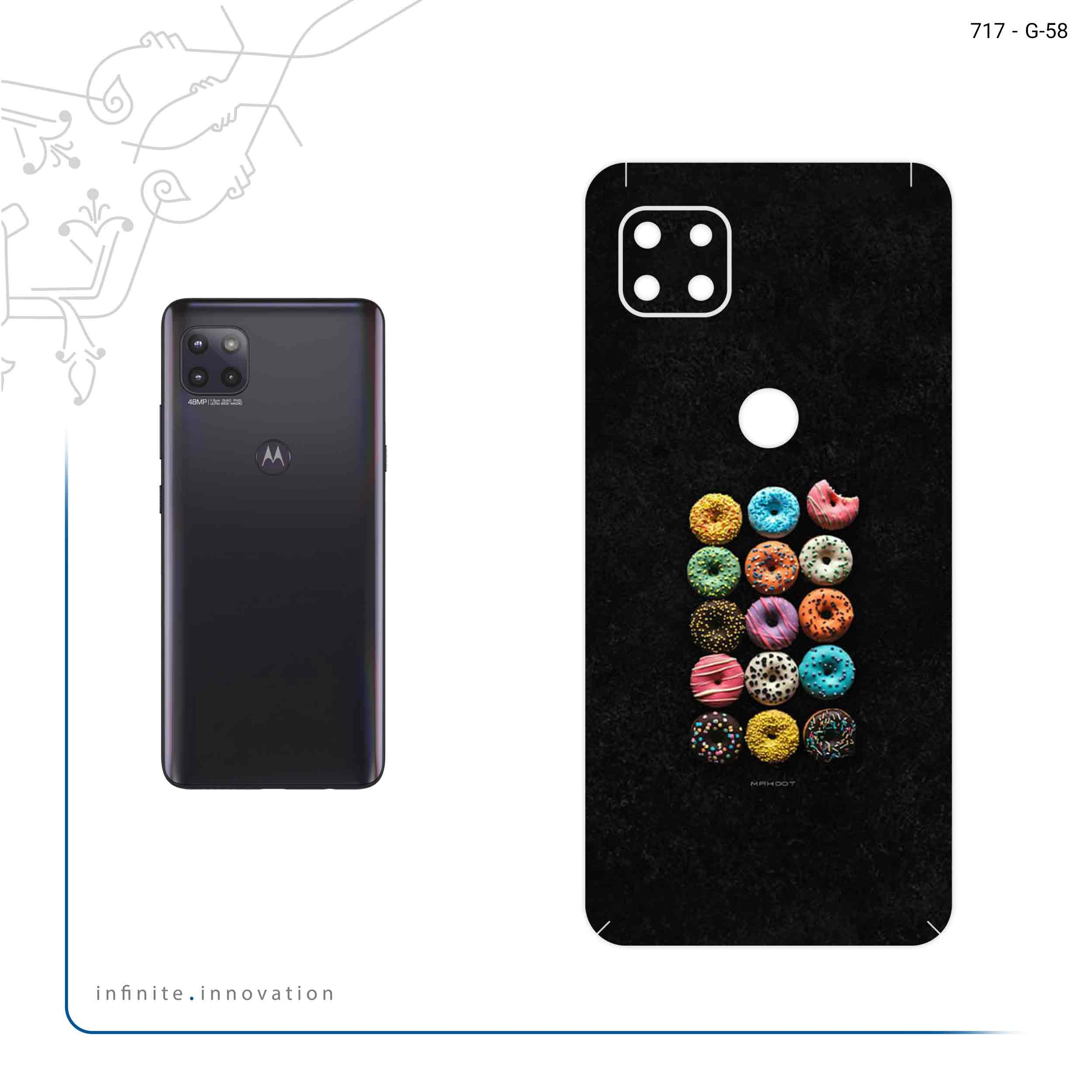 برچسب پوششی ماهوت مدل Doughnut مناسب برای گوشی موبایل موتورولا MOTO G 5G