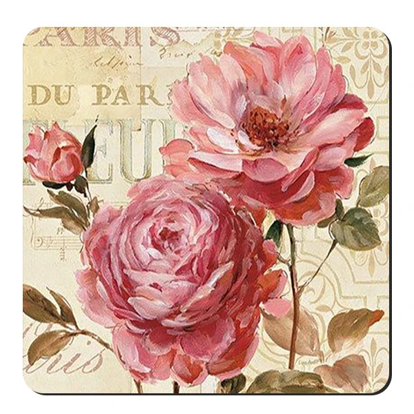  زیر لیوانی طرح نقاشی گل کد nzl411