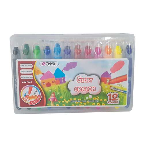 مداد شمعی 12 رنگ آبرنگی همراه با قلم مو