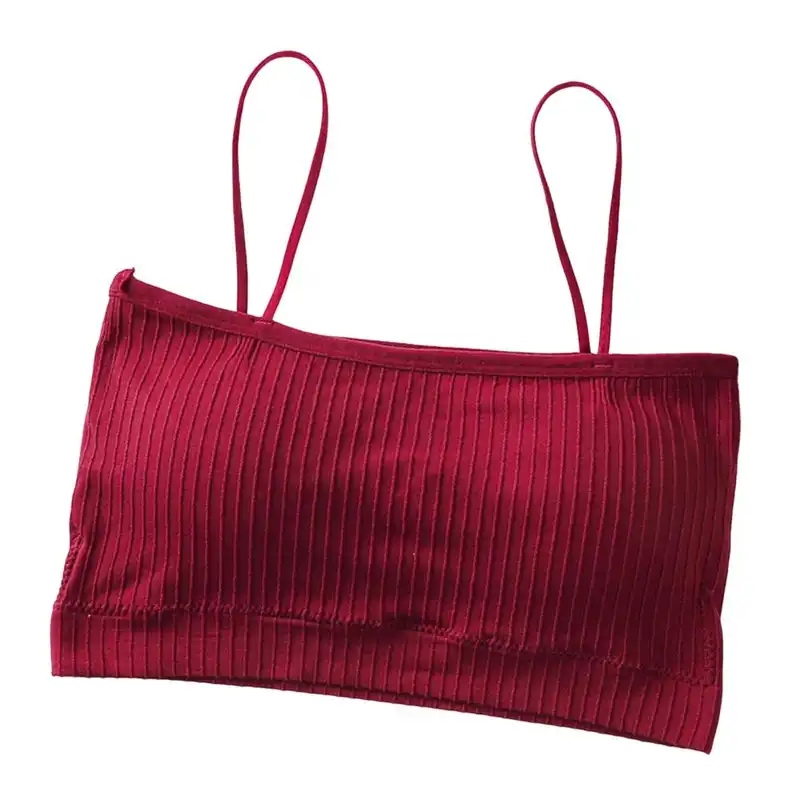 نیم تنه ورزشی زنانه مدل  اسپرت باندی بند دار رنگ زرشکی