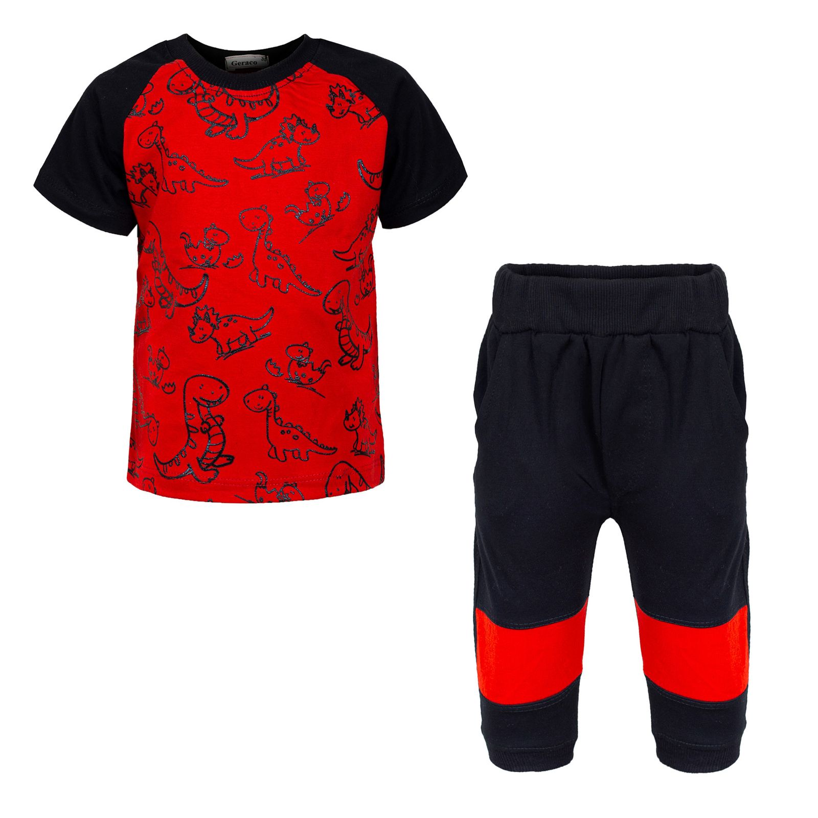 ست تی شرت و شلوارک پسرانه مدل Kind dinosaurs - - 5