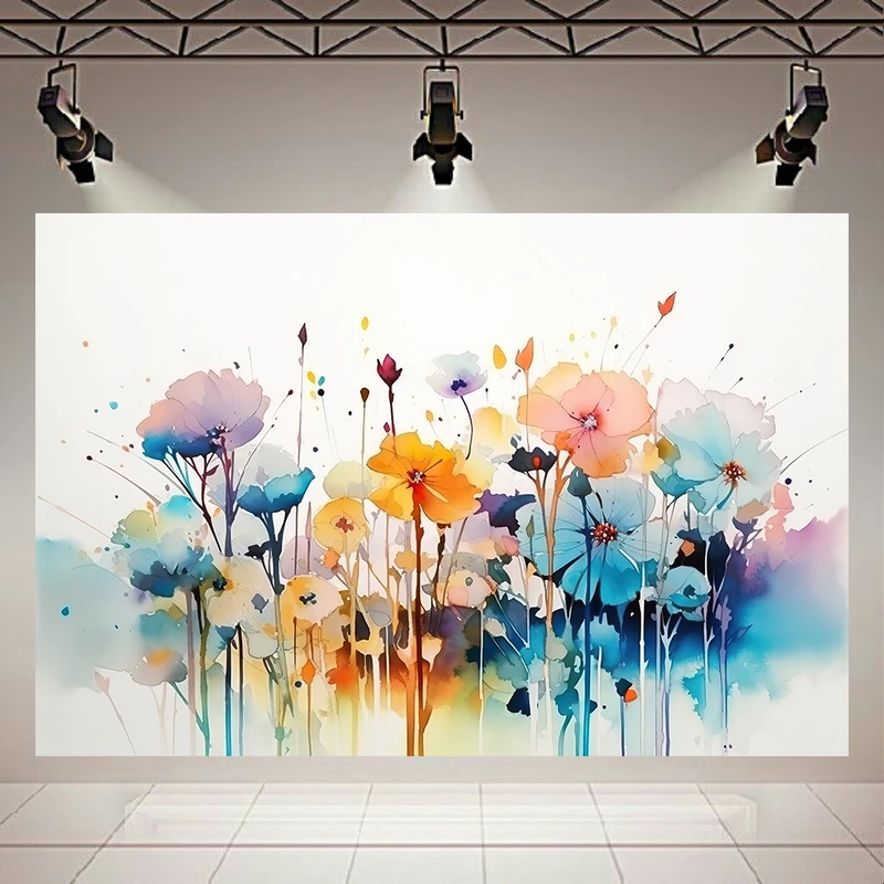 تابلو بوم طرح مخمل گل مینیمال کد AR303850