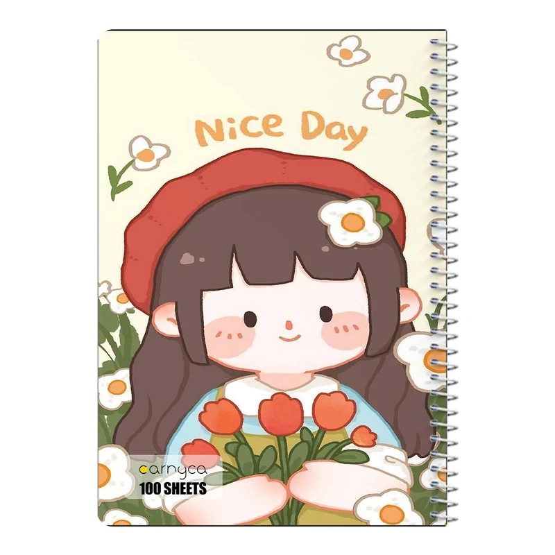 دفتر مشق 100 برگ سیمی کارنیکا طرح دختر خندون Smiling Girl کد 87588