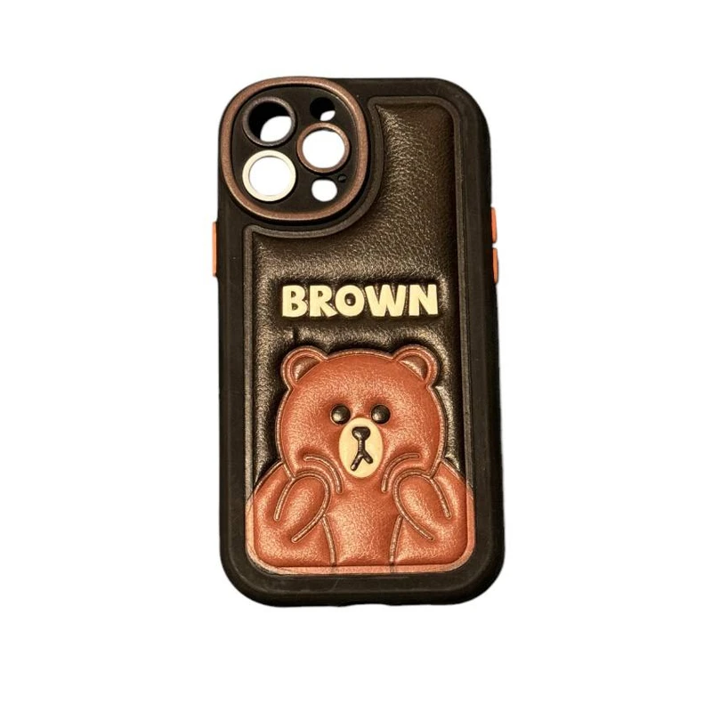 کاور طرح خرس BROWN کد 9753 مناسب برای گوشی موبایل اپل Iphone 13 pro