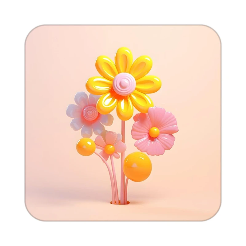 زیر لیوانی کاکتی طرح گل مدل mp19438