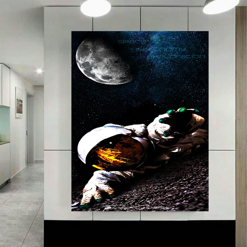 تابلو بوم طرح کهکشان و فضانورد مدل Exploration کد AR2471