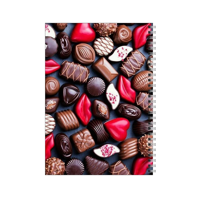 دفتر مشق 50 برگ بامبیلیپ طرح پترن شکلات های رنگی کد 8693210