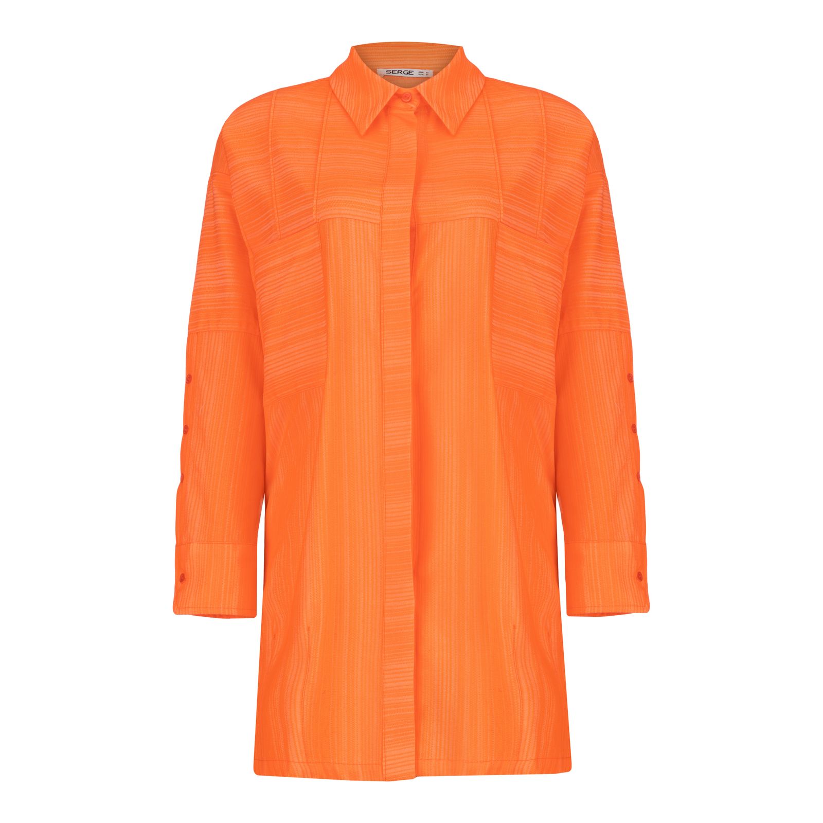 تونیک زنانه سرژه مدل 232109 رگه دوزی رنگ نارنجی