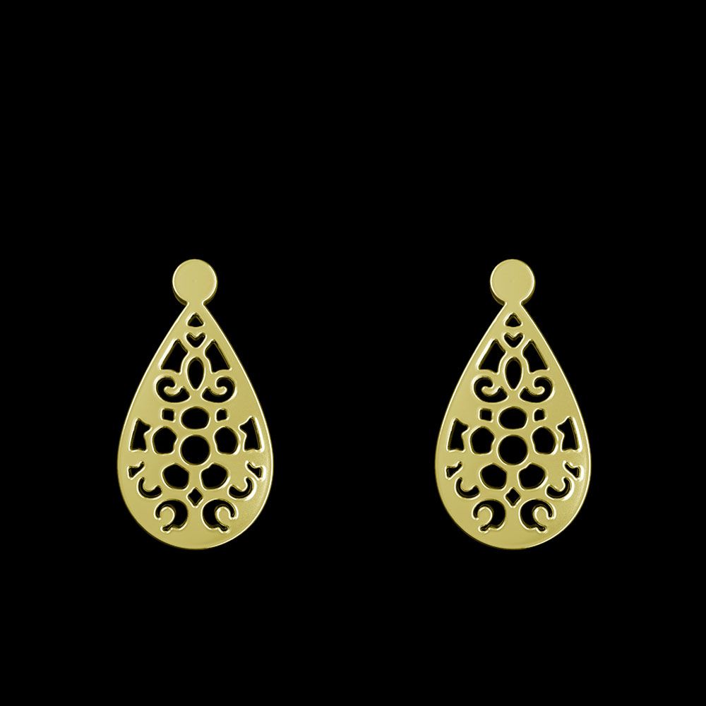 گوشواره طلا 18 عیار زنانه مدوپد مدل سنتی کد GA1-12082 -  - 1